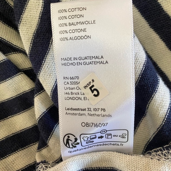 Free People We The Free Angel Striped Asymmetrical Tee Size Large - Picture 11 of 14